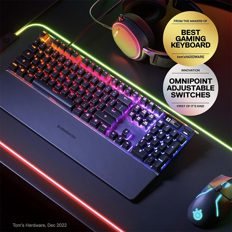 خرید کیبورد SteelSeries Apex Pro نسل سه - سوییچ HyperMagnetic OmniPoint 3.0 - سیاه